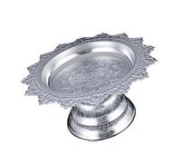 Itkcozcg Plato de frutas ornamental alto de aleación, diseño estable para exposiciones budistas y decoración de celebración, bandeja de frutas de uso ideal