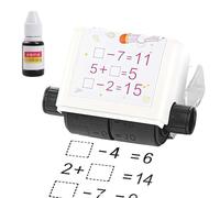Itkcozcg Sello multifuncional de operaciones matemáticas, suma, resta, cuestionario, generador, para aula, hojas de trabajo de matemáticas, práctica de matemáticas, sello de rodillo