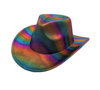 Itkcozcg Sombrero de ensueño occidental para mujeres y niñas, accesorios para fotos, arco iris, para discoteca, baile, vacaciones