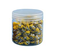Itkcozcg Suministros de oficina, 50 unidades por paquete, juego de chinchetas decorativas de madera 3D en forma de mariquita, juego de pulgar amarillo en forma de abeja, Amarillo, Size reference