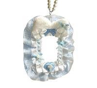 Itkcozcg Tarjetero de felpa con diseño de alas angelicales elegantes y portátiles para estudiantes y entusiastas creativos, Blue, As shown in the figure