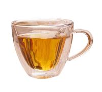 Itkcozcg Taza de vidrio aislada de doble capa con forma de corazón romántica con asa para café, té y bebidas calientes, taza de vidrio aislada de doble pared en forma de corazón