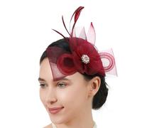 Itkcozcg Tocado de flores con plumas francesas para mujer, elegante, para fiestas de té, bodas, cócteles, eventos, fotografías