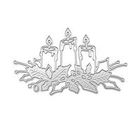 Itkcozcg Troqueles de corte de velas huecas de metal, plantillas artísticas para hacer tarjetas, decoración de puerta de pared para papel, metal, rectangular, flor, corazón, para hacer tarjetas de