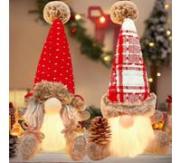 ITMNMNL Gnomo Navidad 2 Piezas Gnomos Navideños,Muñecos Navidad Decoracion Muñecos de Navidad,Gnomo Navidad Brillante Decoracion Navidad para Fiesta,Hogar,Navidad,Decoración de Mesa