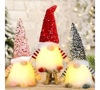 ITMNMNL Gnomo Navidad 3 Piezas Gnomos Navideños,Muñecos Navidad Decoracion Muñecos de Navidad,Gnomo Navidad Brillante Decoracion Navidad para Fiesta,Hogar,Navidad,Decoración de Mesa (30 × 10 cm)