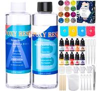 ITMNMNL Resina Epoxi 400ml, Kit de Resina Epoxi, Kit de Inicio de Resina de Fundición Epoxi Transparente 1: 1 de con Pigmento, para Hacer Llavero, Joyas