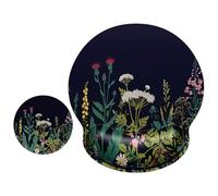 ITNRSIIET Alfombrilla ergonómica para Mouse con Soporte de muñeca, reposamuñecas, Superficie Lisa, Base de Goma Antideslizante, Suministros de Oficina, Alivio del Dolor, 9.8 x 9.1 Pulgadas, Flor