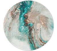 ITNRSIIET Alfombrilla Raton Gaming,Mouse Pad Impermeable，Almohadilla para Ratón Base de Goma Antideslizante，Mousepad Redonda,para Oficina PC Ordenador Jueg, Marmoleado Verde