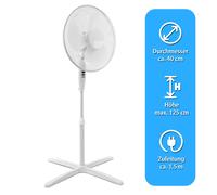 ITO Windmaschine Ventilador De Pie 40cm Blanco Oscilante 3 Velocidades