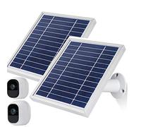 iTODOS Panel Solar Compatible con Arlo Pro y Arlo Pro 2, Cable de Carga de energía Exterior de 11.8 pies y Soporte Ajustable (2 Unidades)