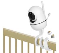 iTODOS Soporte para monitor de bebé HelloBaby HB65/HB66/HB248, ANMEATE SM935E Baby Moniter, montaje versátil sin herramientas o daños en la pared, color blanco