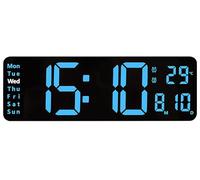 iTOMA Reloj Digital, Reloj de Pared LED de Pantalla Grande de 13 "para Decoración de Sala de Estar, Despertador, Cronómetro, 12 / 24h, Reloj de Brillo Automático con Fecha/Temperatura