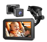 Itomoro Cámara de Asiento Trasero para bebé con función de visión Nocturna HD, Pantalla de Espejo de Coche, Soporte de Ventosa Reutilizable, Amplia visión, Encendedor de Cigarrillos de 12 V, observa