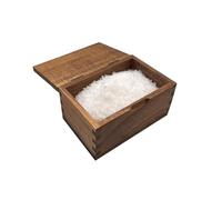 Itomoyo Caja de sal de madera de acacia con tapa abatible, perfecta para Kosher, Maldon, sal del mar celta y más, caja TikTok de 20 onzas (5.5 x 3.5 x 3.25 pulgadas)
