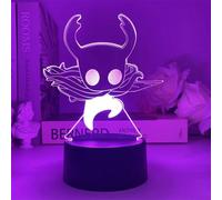 ITOMUN Figura de anime de Game Hollaw Knight con luz nocturna 3D para niños y niñas, decoración de habitación, lámpara LED, USB, figura de manga adecuada para niños