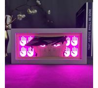 ITOMUN Lámpara de Anime Jojo Bizarre Adventure Con Forma de Caja de Luz Cortada Con Papel para Decoración de Dormitorio Luz Nocturna Que Cambia de Color Regalo de Cumpleaños