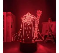 ITOMUN Lámpara de anime Overlord Ainz Ooal, figura de vestido para decoración de habitación de niños, lámparas de manga acrílica, ilusión 3D, luz nocturna, batería USB, regalo de cumpleaños para niños