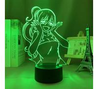 ITOMUN Luz nocturna LED de anime, cola de hada, Juvia, Lockser 3D, ilusión nocturna, luz LED de acrílico, panel de luces para decoración de dormitorio, niñas, niños, gadget, regalo de manga