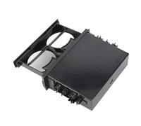 Itonash 2 en 1 Automóvil Radio Box de Almacenamiento ABS Multi Propósito Universal 1Din 2 Capa Black Cup Cup con Portavasos de Bebida, para Recolectar Artículos, Organizador Interno de