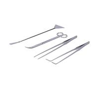 Itonash 4 en 1 Kit de Herramientas de Acuario, Aleación de Aluminio Herramientas de AcuScape para la Limpieza de Plantas de Peces con Pinzas Curvas Rectas Spátula Acuática