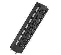 Itonash 7 Puertos Splitter de Cubo USB, Transmisión Rápida de 450Mbps, Interruptores Independientes, Protección Multinivel, Compatibilidad Universal, sin Enchufe y Reproducción de