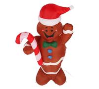 Itonash Hombre de Jengibre Inflable Navideño de 4.92 Pies, Decoraciones Navideñas Inflables, Lindos Inflables Navideños, Pan de Jengibre, Decoraciones Navideñas Al Aire (Enchufe UE 220 V)
