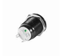Itonash Interruptor de Botón LED de 12 Mm, Botón de Metal Negro de Tipo Momentáneo con Anillo de Goma y Tuerca Hexagonal para Uso en Exteriores (verde)