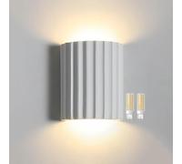 ITOSUI Aplique de Pared G9 - Foco indirecto de Resina Blanca de 3000 K para Sala de Estar, con Detalles en Verde.