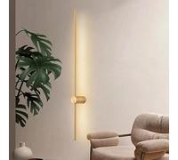 ITOSUI Aplique de Pared Moderno Negro, Aluminio, 3 Colores, Giratorio 350°, Tira Larga, para Montaje en Pared, iluminación Minimalista Decorativa para Dormitorio y Sala de Estar, Dorado, 80 cm.