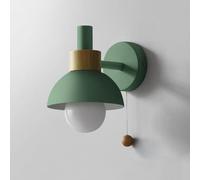 ITOSUI Aplique de Pared nórdico de 1 luz con Interruptor de Tiro - Lámpara Moderna para baño, Dormitorio, Sala de Estar, Pasillo, Cocina, Estudio, habitación Infantil (Verde)