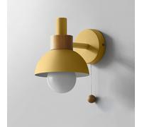 ITOSUI Aplique de Pared nórdico de 1 luz con Interruptor de Tiro - Lámpara Moderna para Espejo de baño, Dormitorio, Sala de Estar, Pasillo, Cocina, Estudio y habitación Infantil (Amarillo)