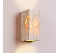 ITOSUI Aplique de Pared Rectangular Vintage de Piedra Natural, mármol travertino Amarillo, lámpara de Pared con cableado Fijo para Sala de Estar, Dormitorio, escaleras y Pasillo.