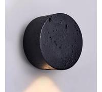 ITOSUI Apliques de Pared de Piedra Retro, lámpara de Pared Redonda de travertino, Estilo japonés Vintage WABI Sabi, luminaria de mármol para Dormitorio, mesita de Noche, Sala de Estar y tocador.