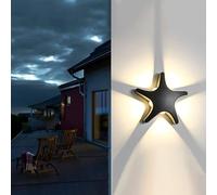 ITOSUI Apliques de Pared para Exteriores, Luces de Aluminio para porches, Apliques de Pared para Exteriores con Forma de Estrella, lámpara de Pared Impermeable para Dormitorio, casa, Porche, Patio.