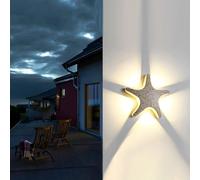 ITOSUI Apliques de Pared para Exteriores, Luces de Aluminio para porches, Apliques de Pared para Exteriores con Forma de Estrella, lámpara de Pared Impermeable para Dormitorio, casa, Porche, Patio.