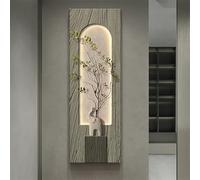 ITOSUI Cuadro Decorativo 3D con Luces LED, Pintura Creativa en Piedra Arenisca con jarrón y Planta Artificial, Ideal para Sala de Estar, baño, Dormitorio o Comedor inauguración de casa.