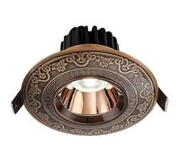 ITOSUI Downlight Redondo empotrable, luminaria LED empotrable de latón Tallado Estilo Retro con embellecedor Deflector, Downlight de luz Diurna de fácil instalación - Sin Parpadeo