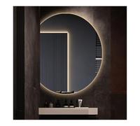 ITOSUI Espejo Decorativo retroiluminado, Espejo de Pared semicircular LED para baño, con Brillo Regulable, para Sala de Estar, Aseo o Entrada (Derecha, 50x45cm)