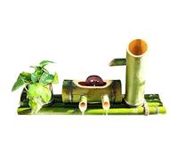 ITOSUI Fuente de bambú Artesanal, Fuente de Agua Zen con Rueda de Agua, Fuente circulante Independiente para Acuario, Estanque, Patio, balcón, césped y decoración de jardín Exterior.