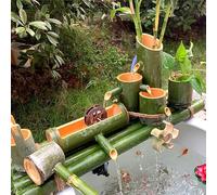 ITOSUI Kit de Fuente de bambú, Fuente de Agua Zen Independiente, Fuente para Estanque Feng Shui, decoración de circulación para Acuario de jardín, para césped y Patio Trasero.