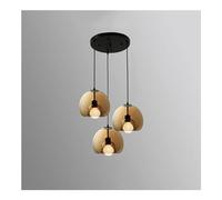 ITOSUI Lámpara Colgante, 3 Piezas de Vidrio ámbar/Gris Hueco en la Base, Soporte de Hierro de 25 cm, Cable Ajustable - Ideal para Tiendas, cafeterías y restaurantes.