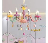 ITOSUI Lámpara Colgante de Cristal, araña LED Europea, diseño de Vela de Lluvia para Dormitorio, luminaria de Interior Colorida, Elegante decoración para el hogar, 8 Cabezales