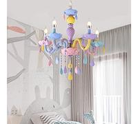 ITOSUI Lámpara Colgante de Cristal, araña LED Europea, diseño de Vela de Lluvia para Dormitorio, luminaria de Interior Colorida, Elegante decoración para el hogar, 5 Cabezales