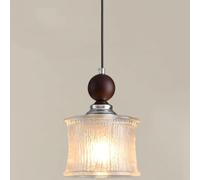 ITOSUI Lámpara Colgante de Nogal de Mediados de Siglo con Pantalla de Cristal Verde: lámpara Colgante Minimalista para Dormitorio, Comedor, Isla de Cocina, Barra de Bar y cafetería.