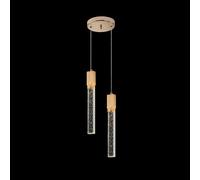 ITOSUI Lámpara Colgante LED de Cristal | Lámpara de Techo de Lujo para Cocina | Iluminación para mesita de Noche | Lámpara de Techo Moderna para Villa dúplex | Luminaria de 2 Luces (Acabado Oscuro)