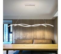 ITOSUI Lámpara Colgante LED Modern Wave, luminaria Colgante LED Regulable con Control Remoto, lámpara Colgante Lineal de Altura Ajustable, araña LED para Isla de Cocina, Comedor o Bar.