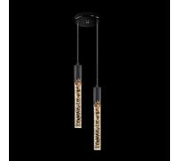 ITOSUI Lámpara Colgante LED Moderna de Cristal | Elegante lámpara de Techo para Cocina y Dormitorio | Iluminación con Estilo para Villas y Apartamentos dúplex | Lámpara de 2 Luces (Oscura)