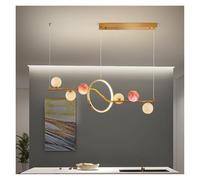 ITOSUI Lámpara Colgante LED Moderna en Negro y Dorado con Pantalla de Cristal G9 para Cocina y Comedor.