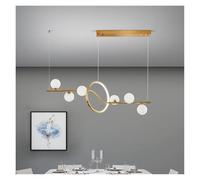 ITOSUI Lámpara Colgante LED Moderna en Negro y Dorado con Pantalla de Cristal G9 para Cocina y Comedor.